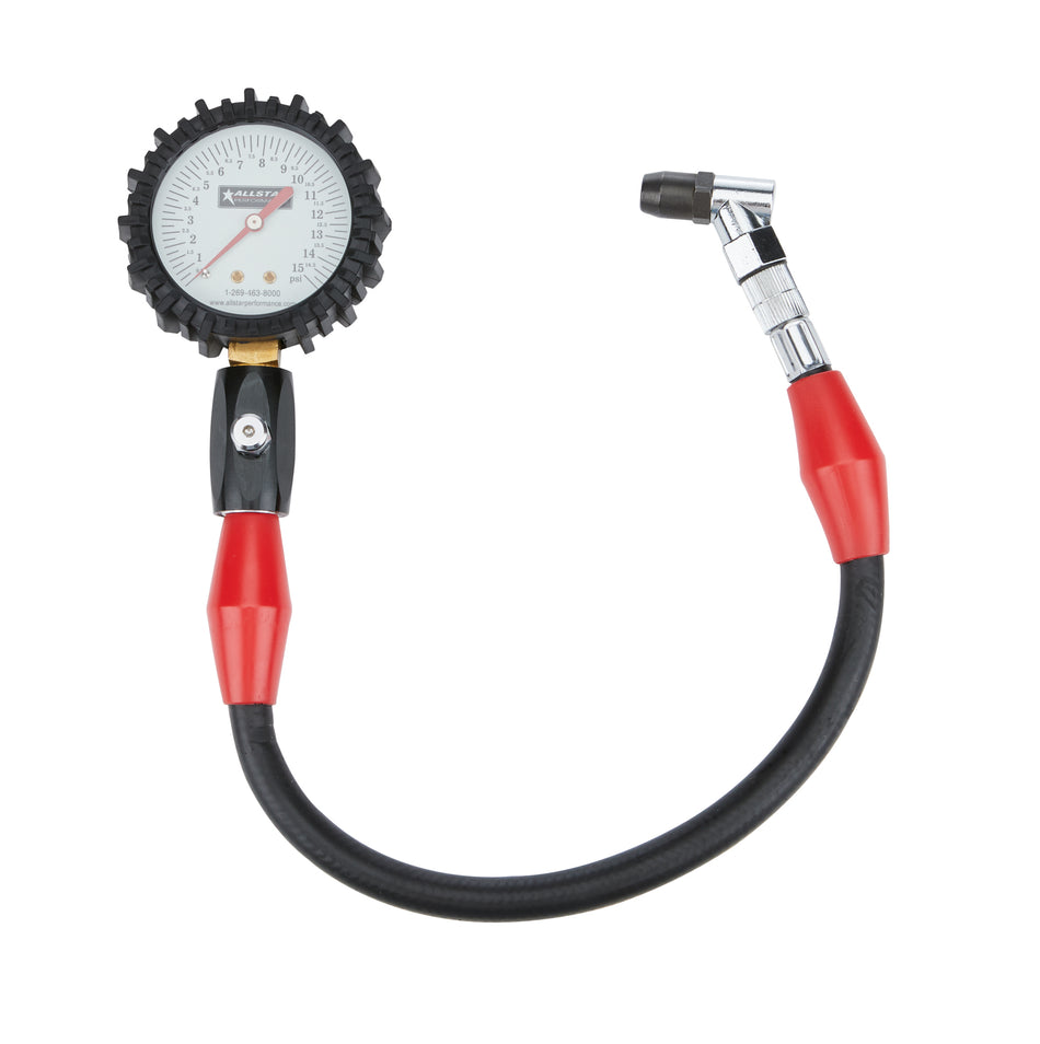 Allstar Tire Pressure Gauge 0-15 PSI 2-1/4in Glow