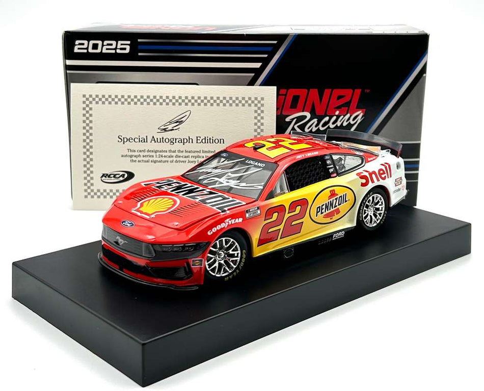 Joey Logano Autographed 2025 Shell-Pennzoil Special 1:24 Nascar Diecast