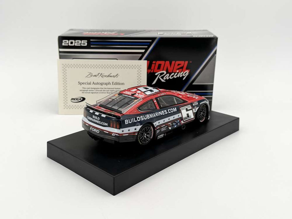 Brad Keselowski Autographed 2025 Buildsubmarines.com Salutes 1:24 Nascar Diecast - FOIL NUMBER DIECAST
