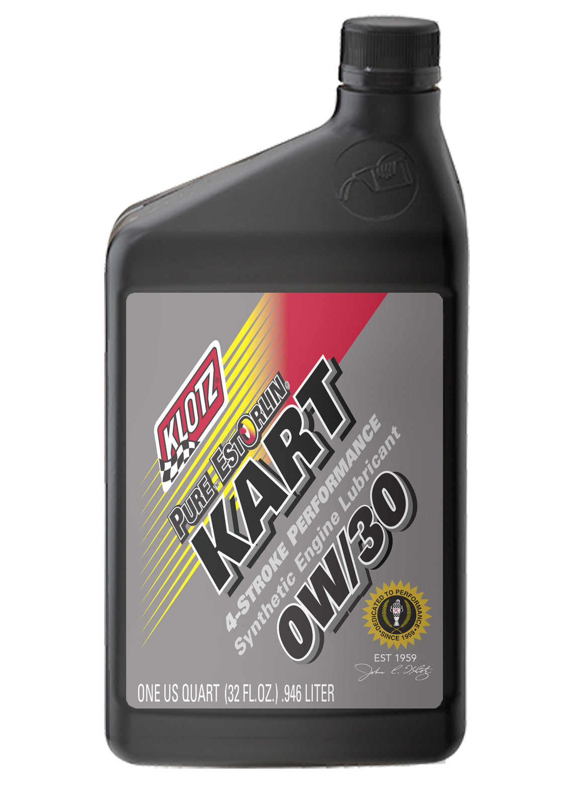 Klotz synthetic engine lubricant bottle on a white background