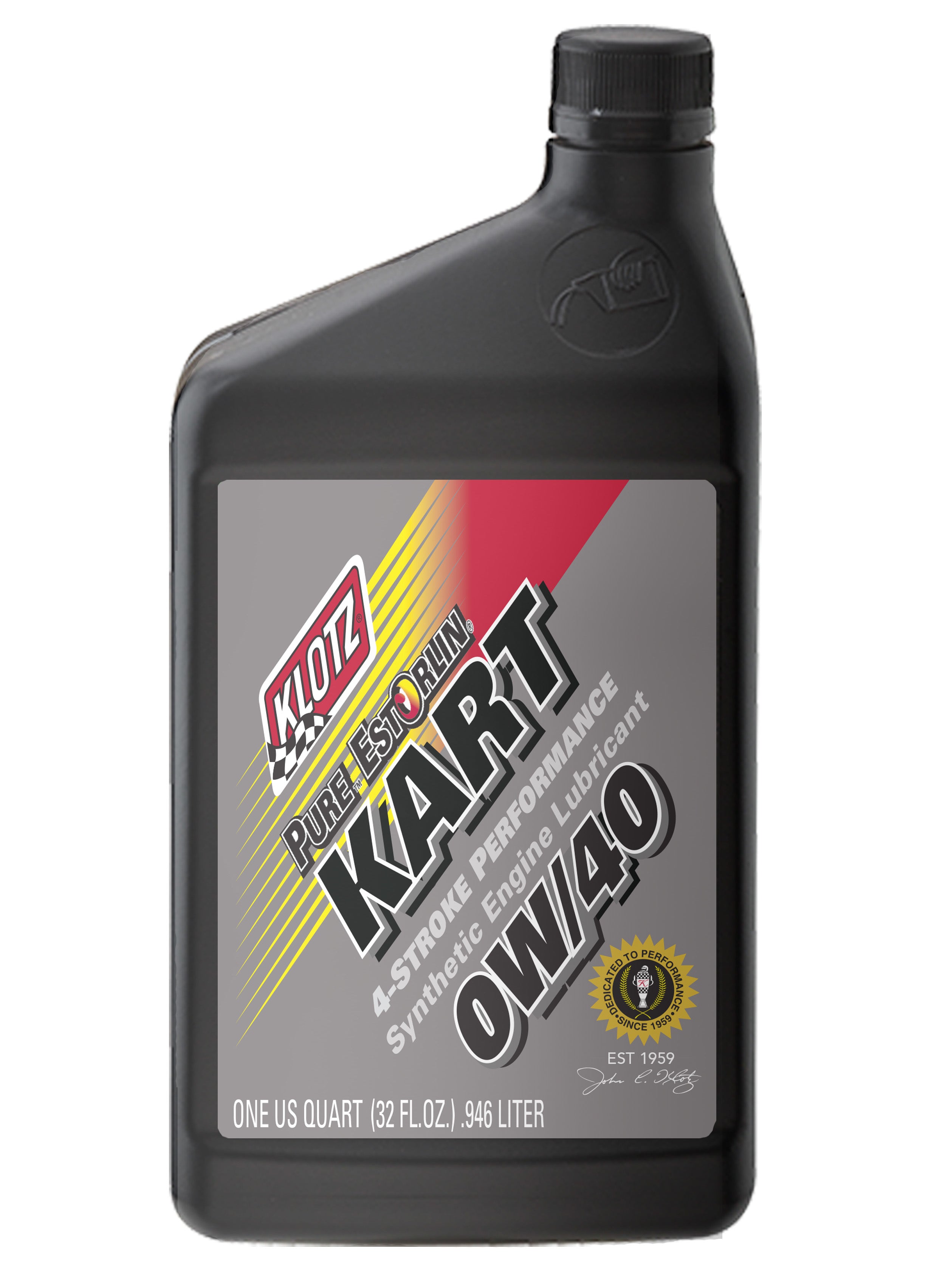 Klotz synthetic engine lubricant bottle on a white background