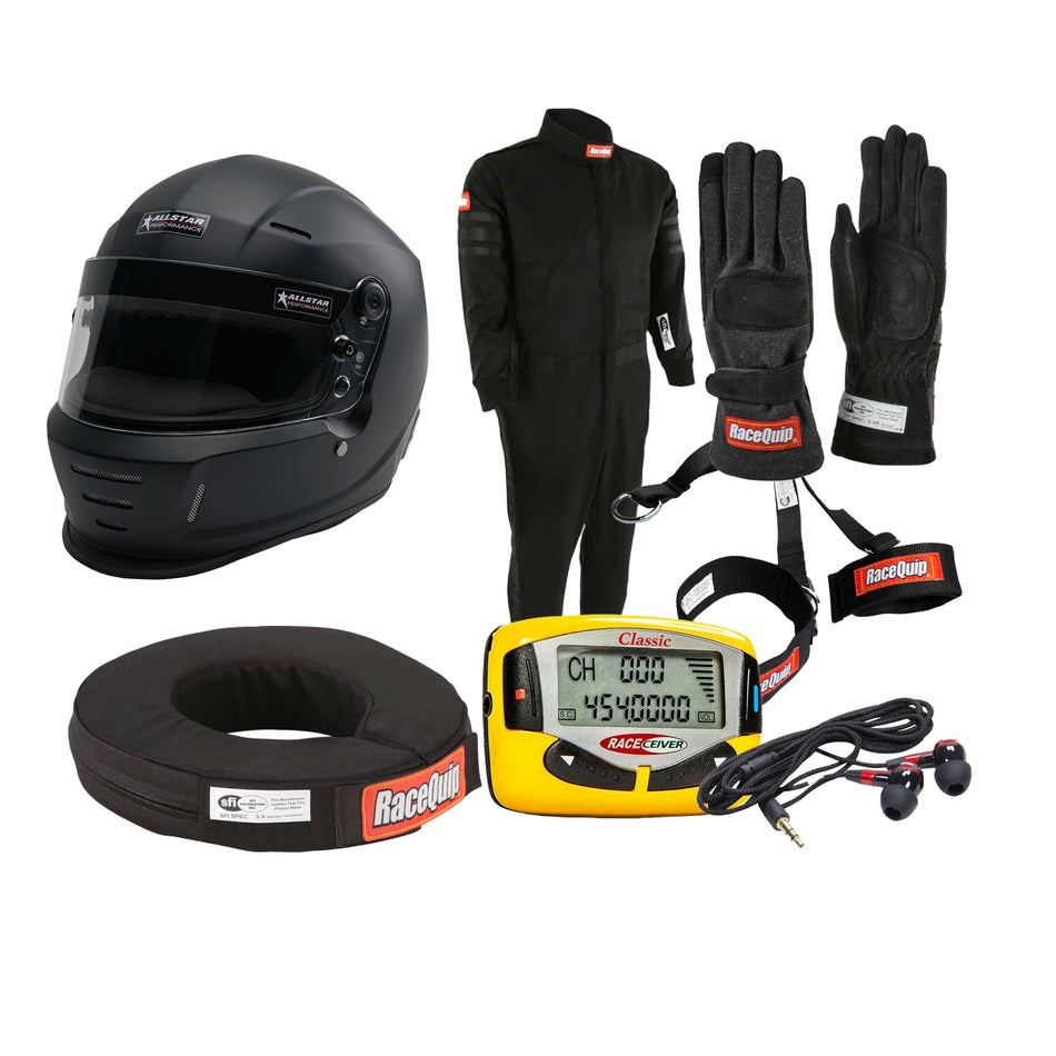 Rookie Safety Equipment Bundle (Adult Shell Helmet) - Quarter Midget
