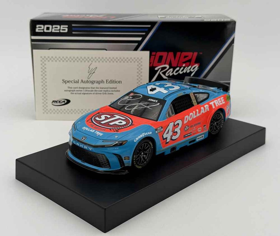 Erik Jones Autographed 2025 Dollar Tree/STP 1:24 Nascar Diecast